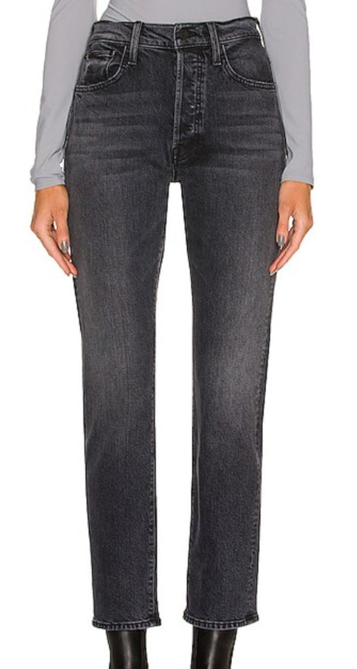 Mother Jeans The Outsider Flood Mid Rise Slim Straight Not Today Satan 28